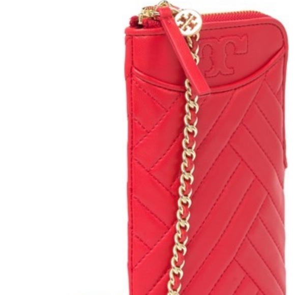 Tory Burch Alexa Phone Crossbody Bag Purse in Brilliant Red - Picture 4 of 12